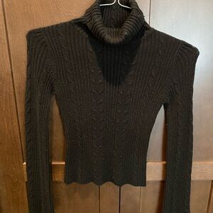 Arizona Jean Company Black Ribbed Turtleneck Sweater